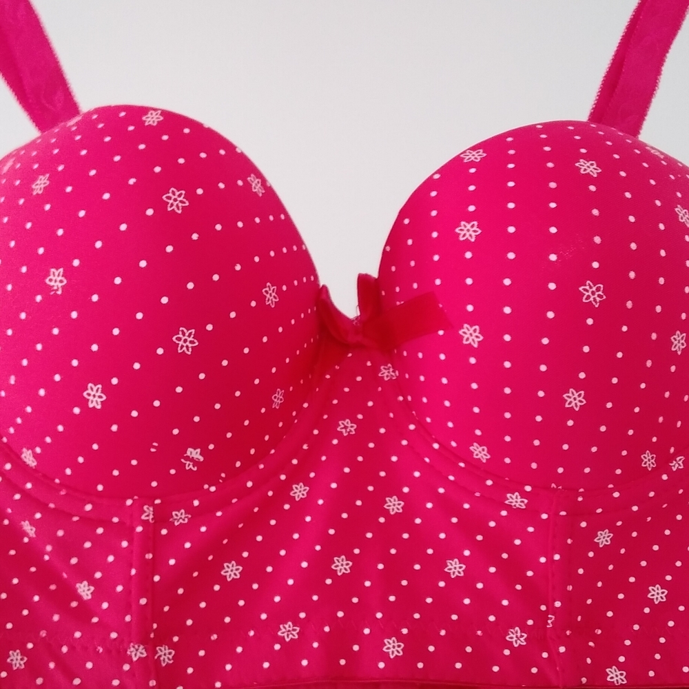 Red  Bustier Longline Bras 40B